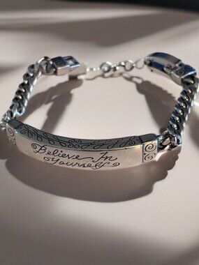 Brighton Believe In Yourself Bar Silver ID Bracelet